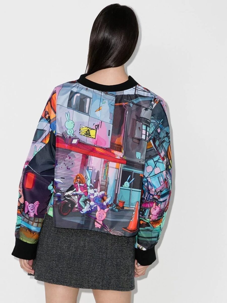 Graphic-Print Bomber Jacket - Image 3