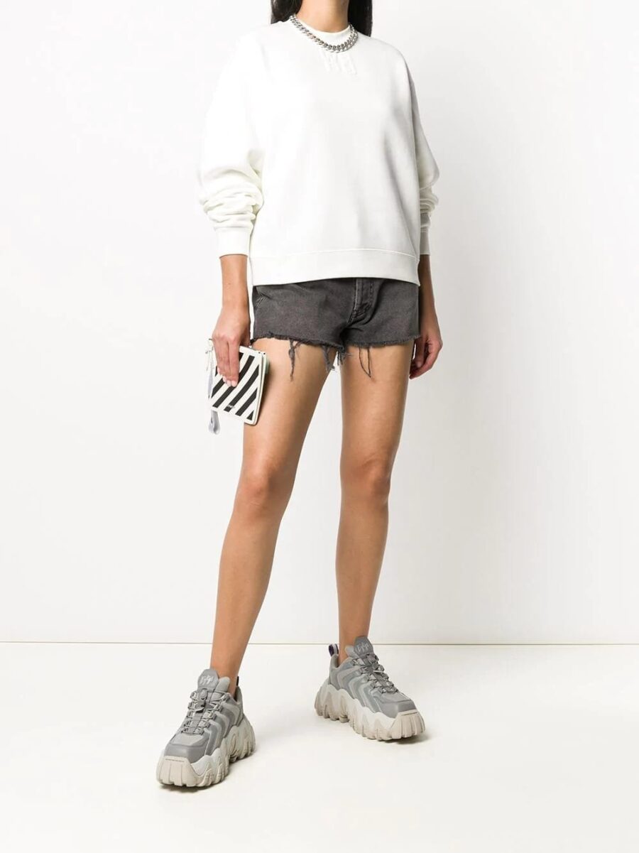 Raw-Edge Denim Shorts - Image 3