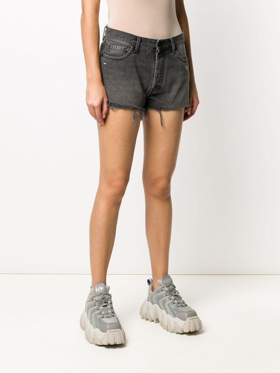 Raw-Edge Denim Shorts - Image 4