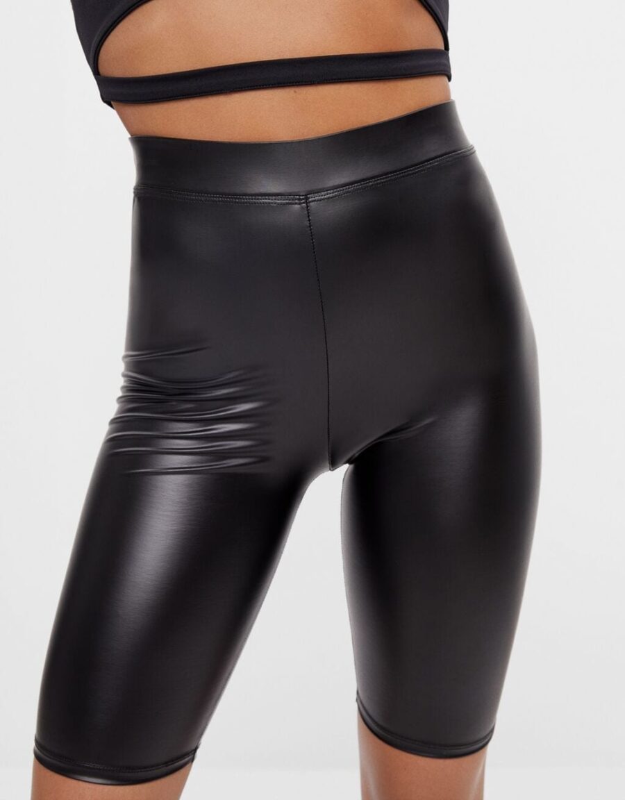 Faux Leather Bike Shorts