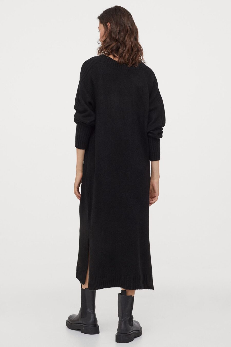 Long Black Knitter Dress - Image 5