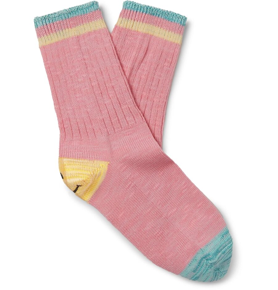 Ivy Smilie Striped Cotton and Hemp-Blend Socks