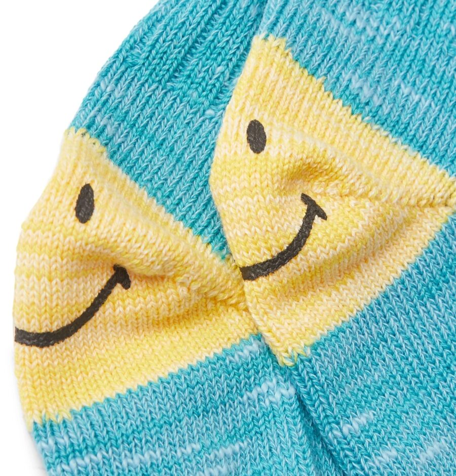 Blue Ivy Smilie Striped Cotton and Hemp-Blend Socks - Image 2