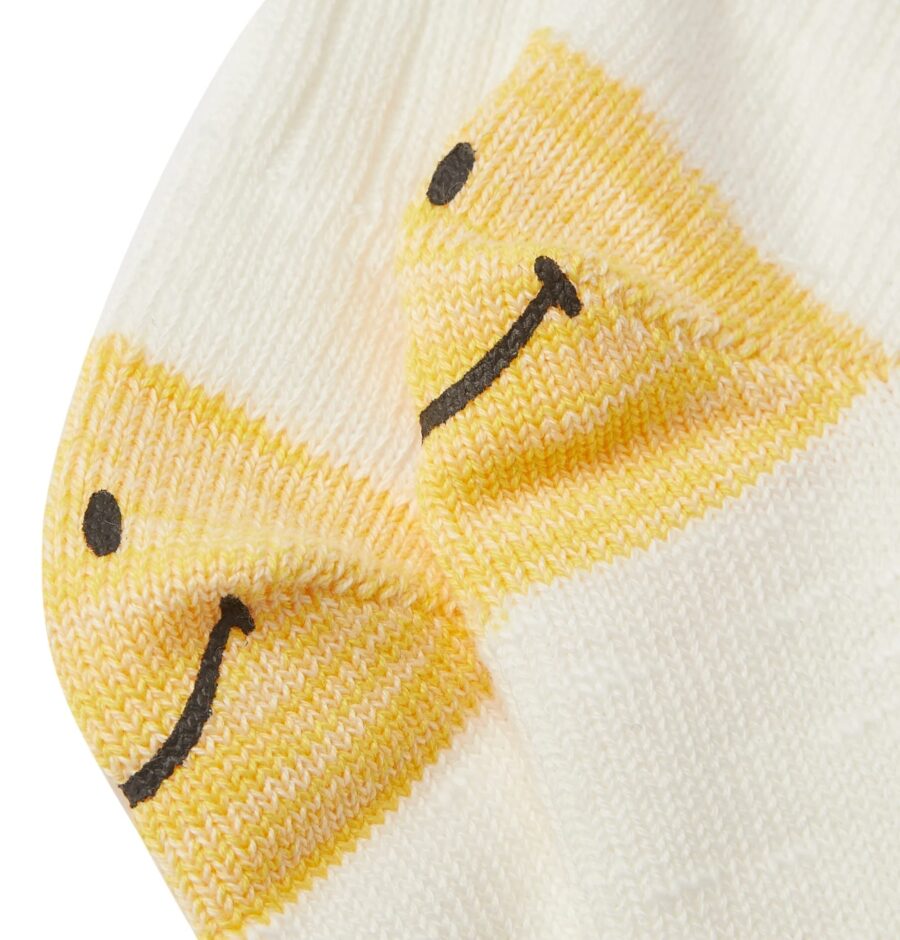 White Striped Cotton and Hemp-Blend Socks - Image 2